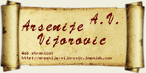 Arsenije Vijorović vizit kartica